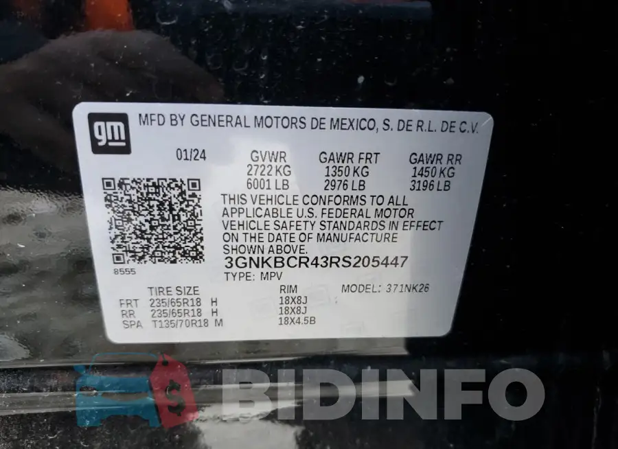 3GNKBCR43RS205447 Photo# 13