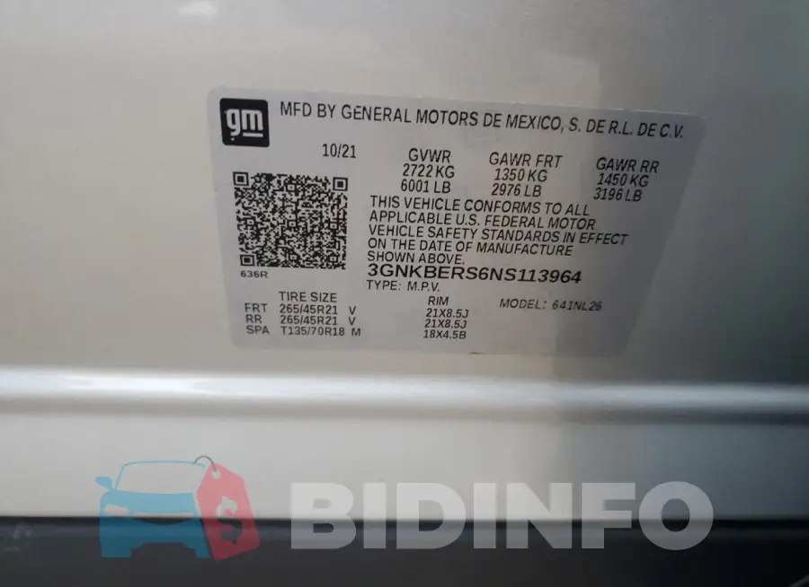 3GNKBERS6NS113964 Photo# 14