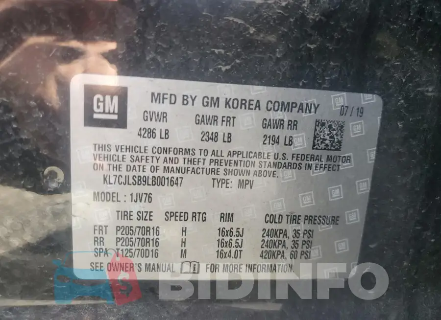 KL7CJLSB9LB001647 Photo# 13