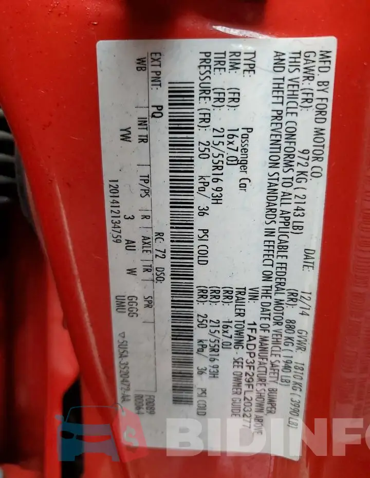 1FADP3F29FL203277 Photo# 12