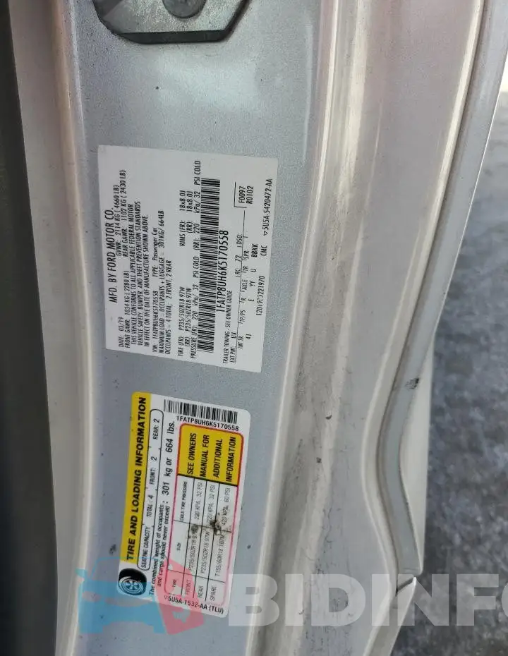 1FATP8UH6K5170558 Photo# 13