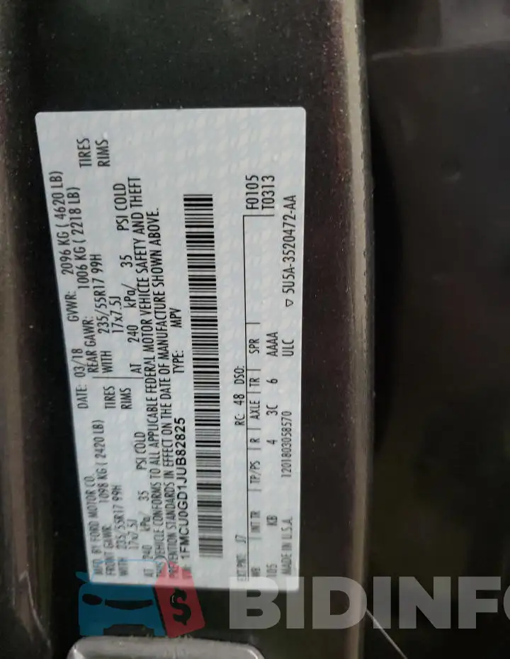 1FMCU0GD1JUB82825 Photo# 13
