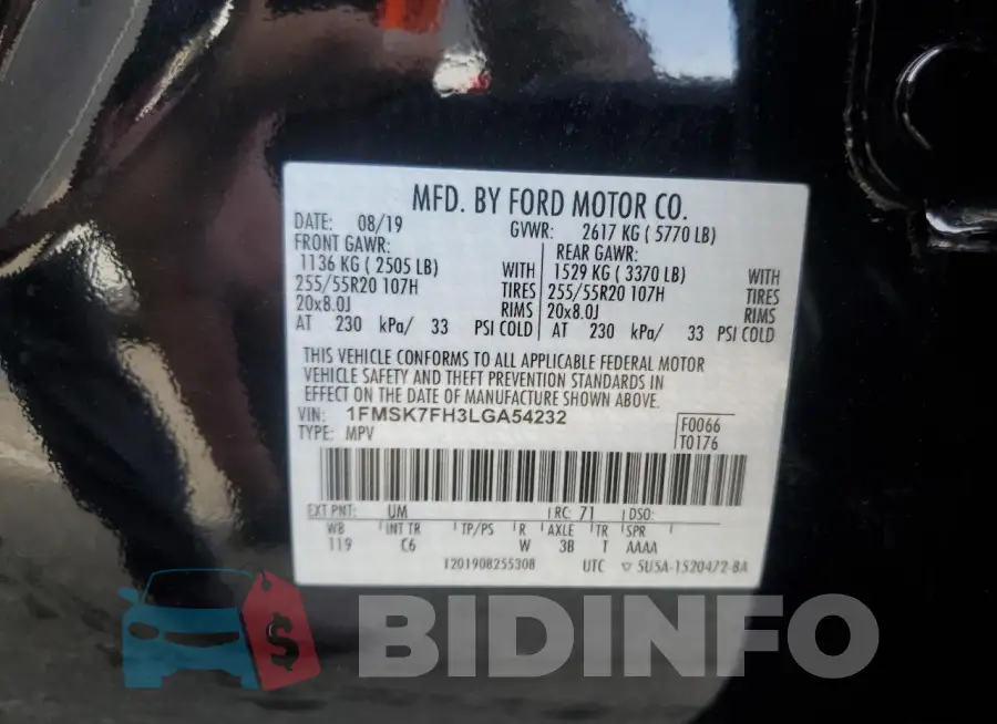 1FMSK7FH3LGA54232 Photo# 12