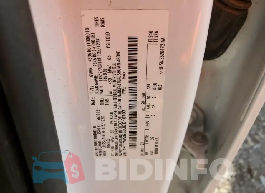 1FT7W2B63JEB10703 Photo# 12