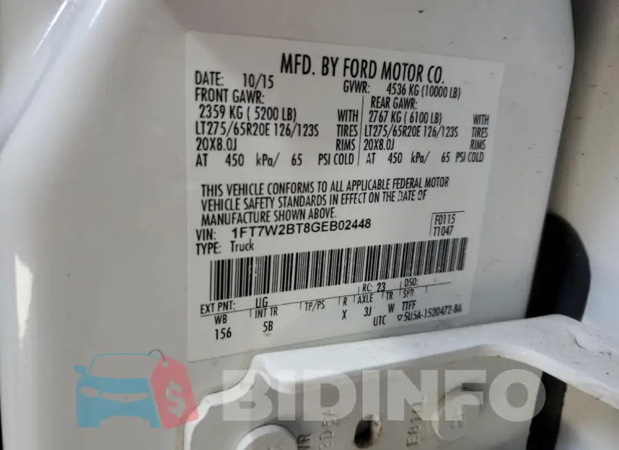 1FT7W2BT8GEB02448 Photo# 12