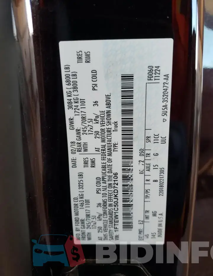 1FTEW1C50JKD72106 Photo# 12