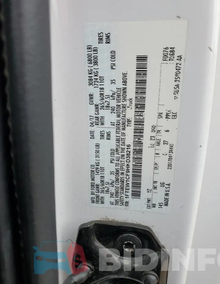 1FTEW1CF9HKD38216 Photo# 12