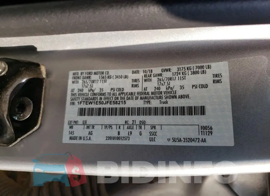 1FTEW1E50JFE58215 Photo# 12