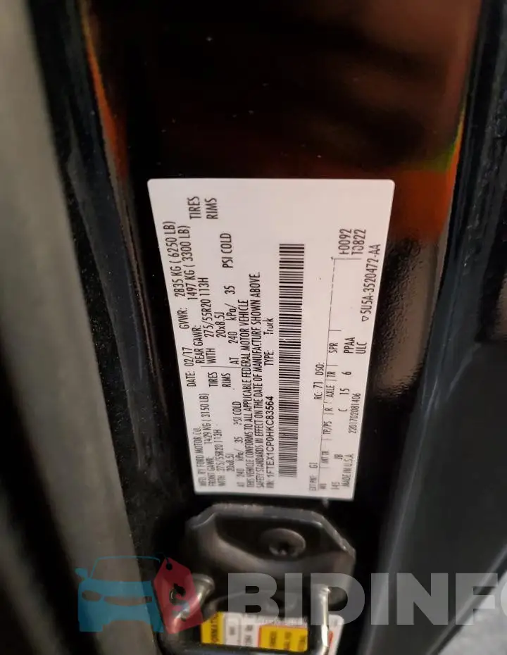 1FTEX1CP0HKC83564 Photo# 12