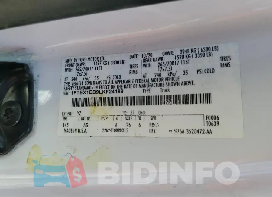 1FTEX1EB9LKF24189 Photo# 12