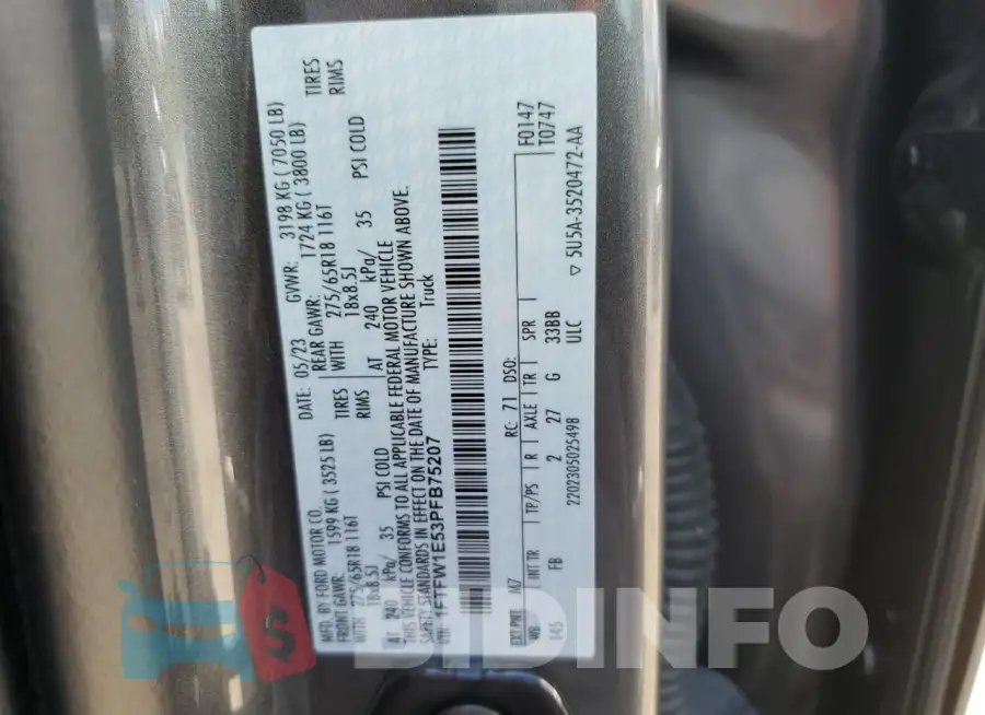 1FTFW1E53PFB75207 Photo# 13