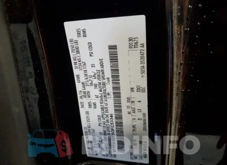 1FTFX1EF5GFC53346 Photo# 13