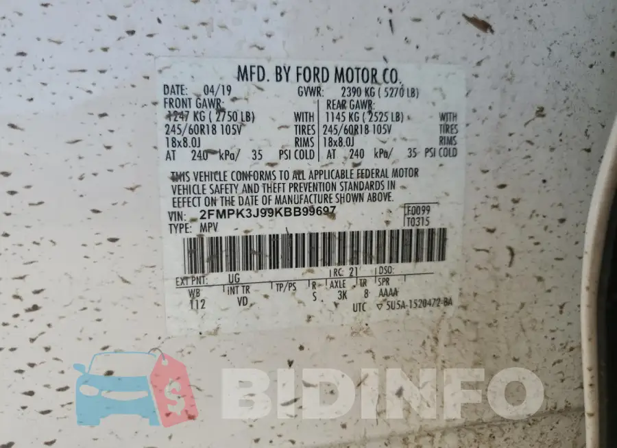 2FMPK3J99KBB99697 Photo# 14
