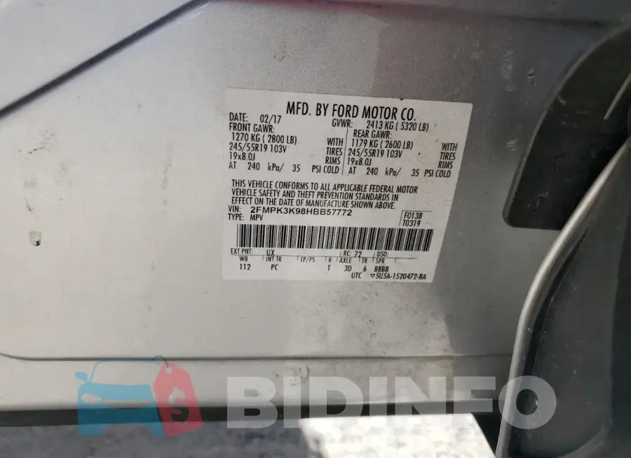 2FMPK3K98HBB57772 Photo# 13