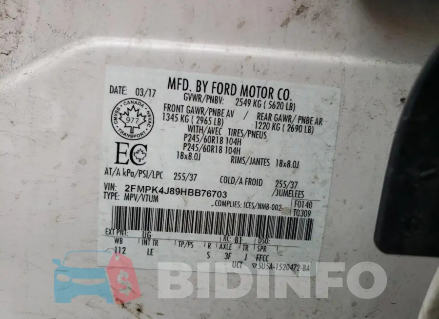 2FMPK4J89HBB76703 Photo# 13