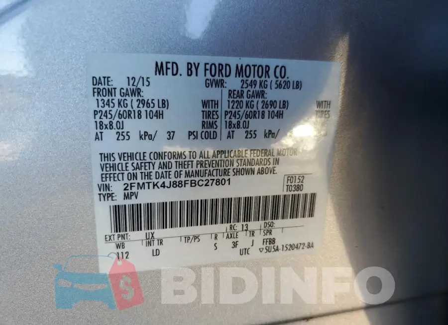 2FMTK4J88FBC27801 Photo# 13