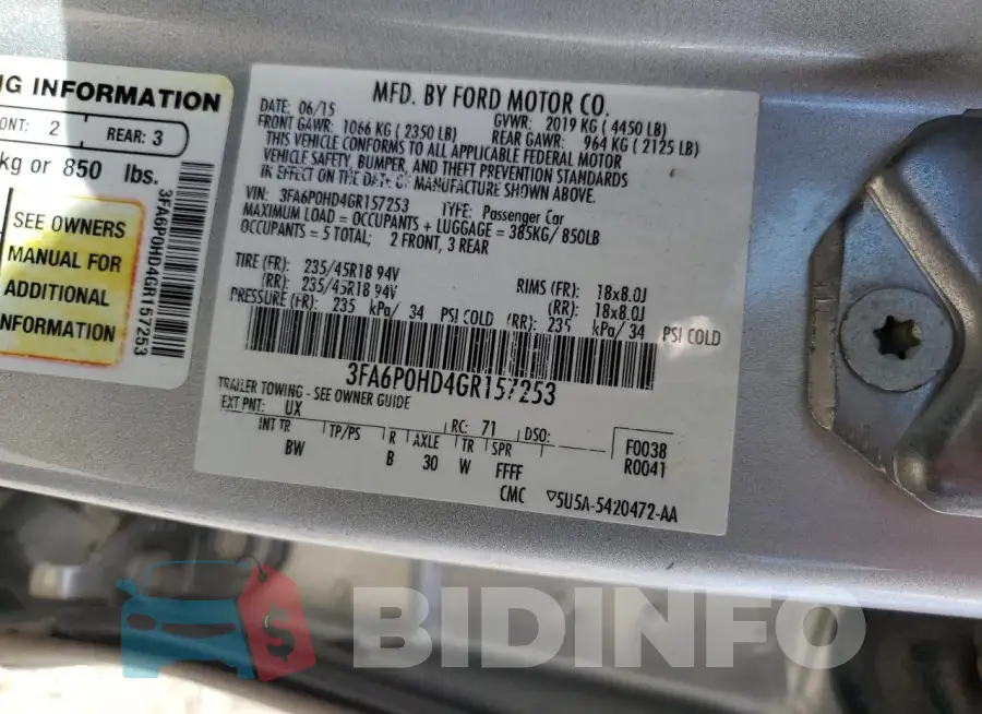 3FA6P0HD4GR157253 Photo# 13