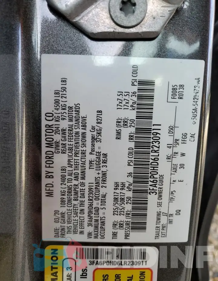 3FA6P0HD6LR230911 Photo# 12