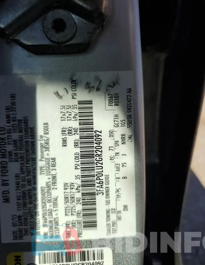 3FA6P0LU2GR204092 Photo# 12