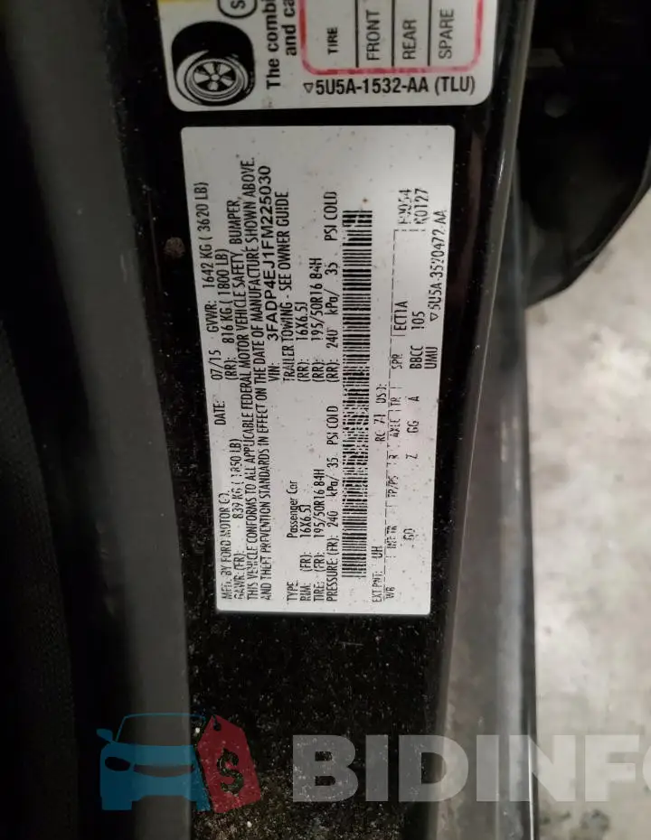 3FADP4EJ1FM225030 Photo# 12