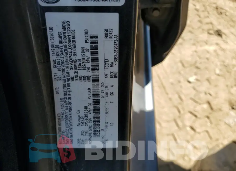 3FADP4EJXGM112260 Photo# 12