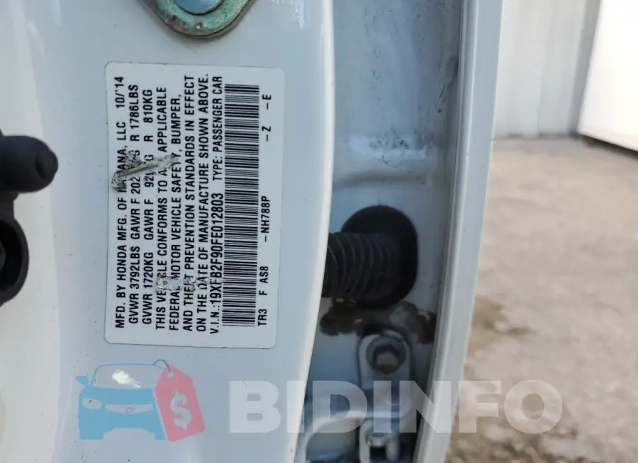 19XFB2F90FE012803 Photo# 12
