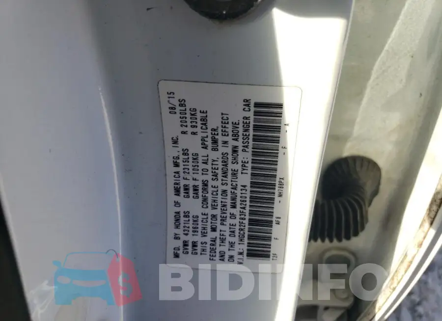 1HGCR2F83FA260134 Photo# 13