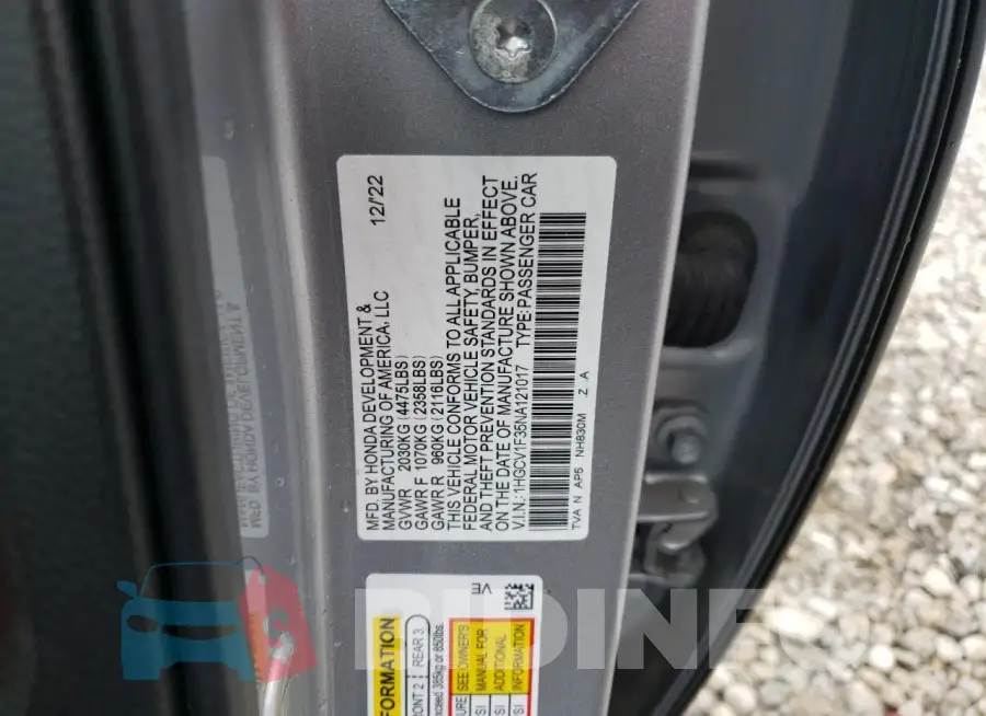 1HGCV1F35NA121017 Photo# 12