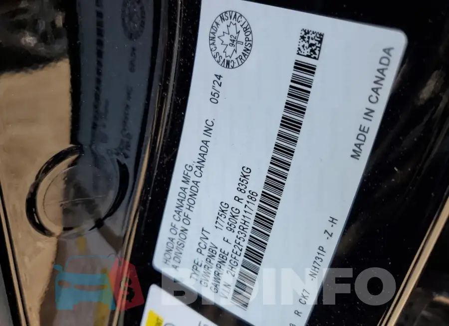 2HGFE2F53RH117186 Photo# 12