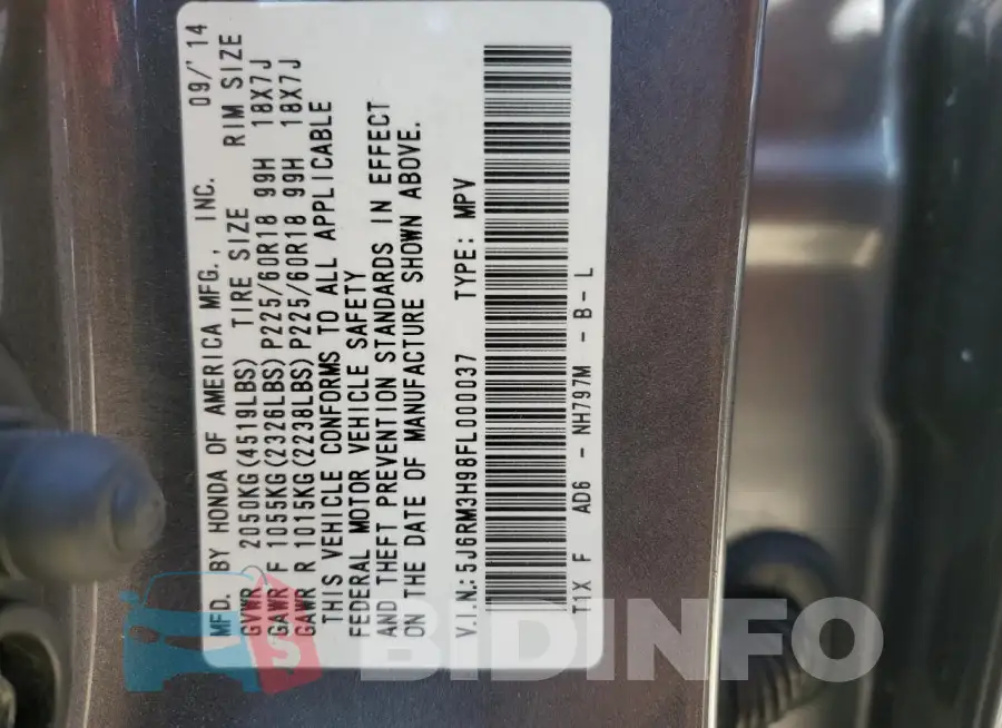 5J6RM3H98FL000037 Photo# 14