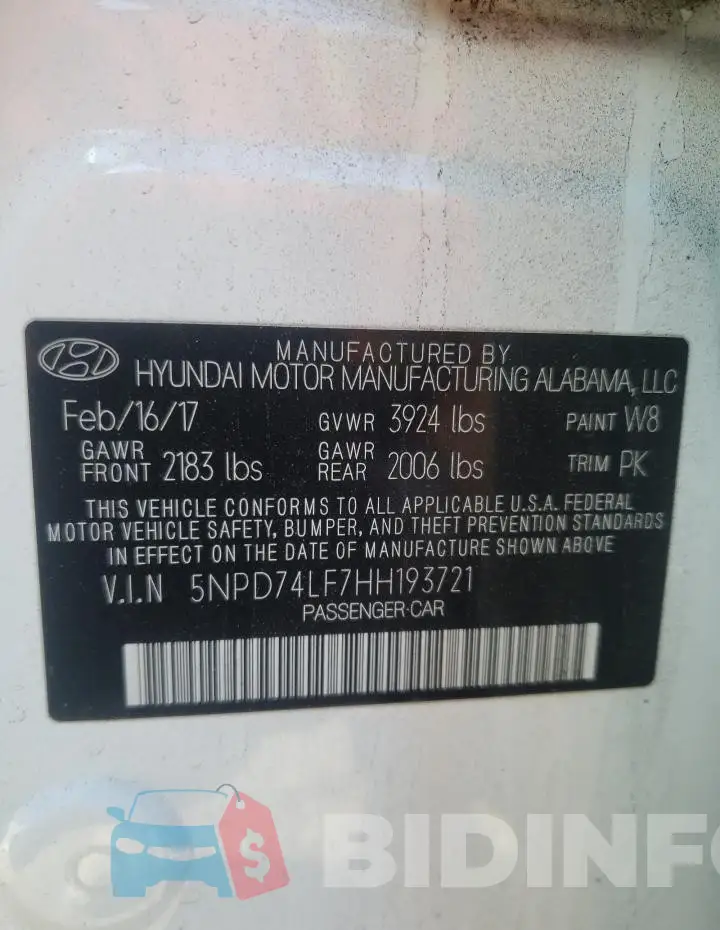 5NPD74LF7HH193721 Photo# 12