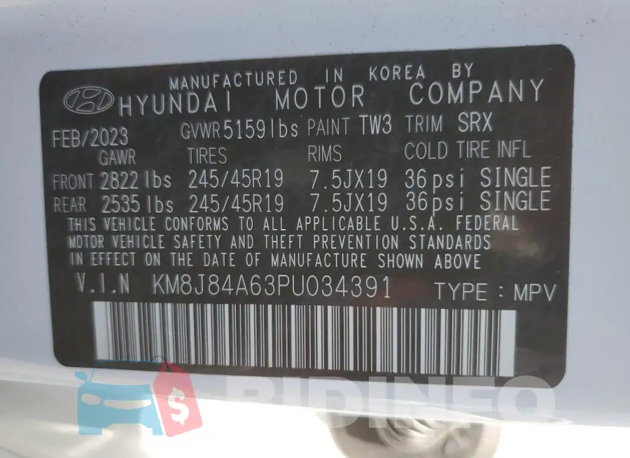 KM8J84A63PU034391 Photo# 12
