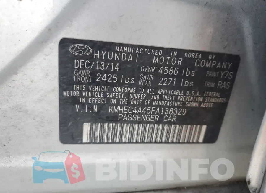 KMHEC4A45FA138329 Photo# 12