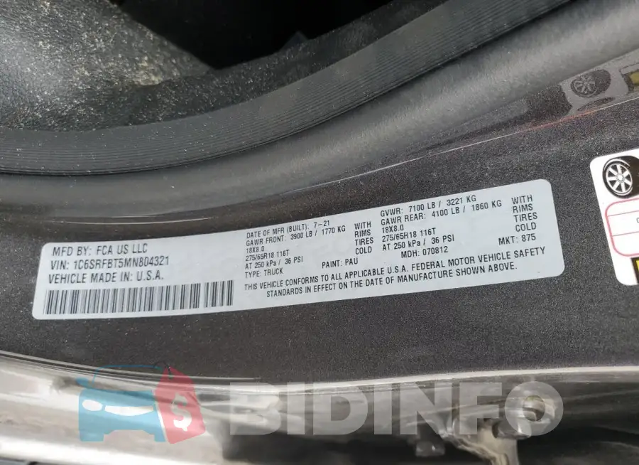 1C6SRFBT5MN804321 Photo# 12