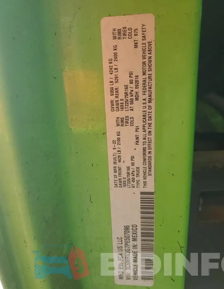 3C6MRVJG7PE507096 Photo# 13
