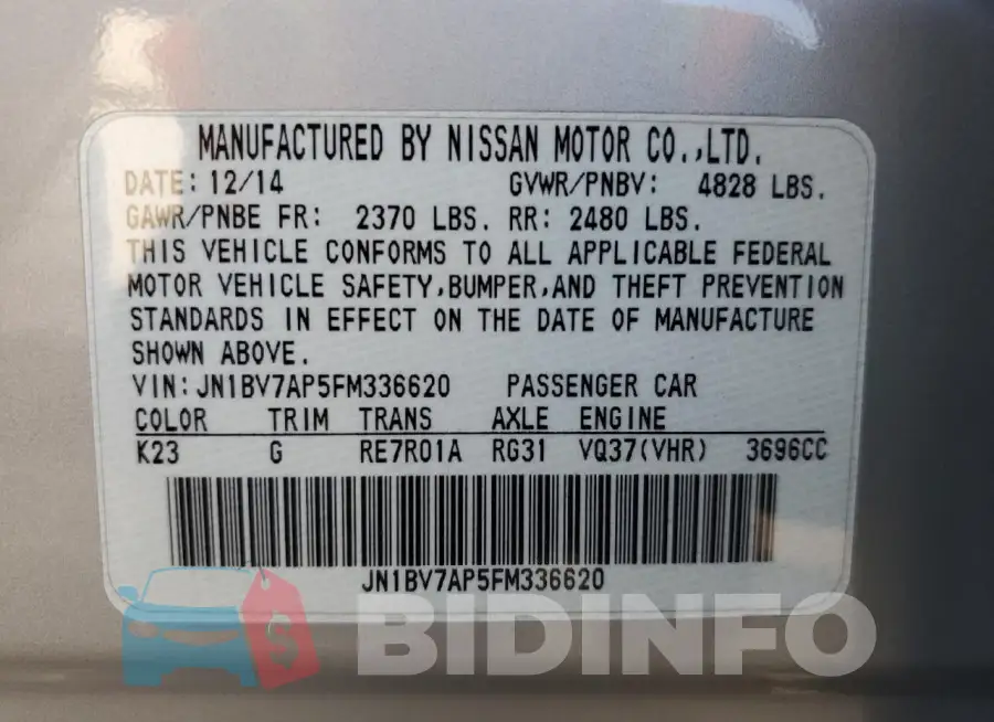 JN1BV7AP5FM336620 Photo# 12