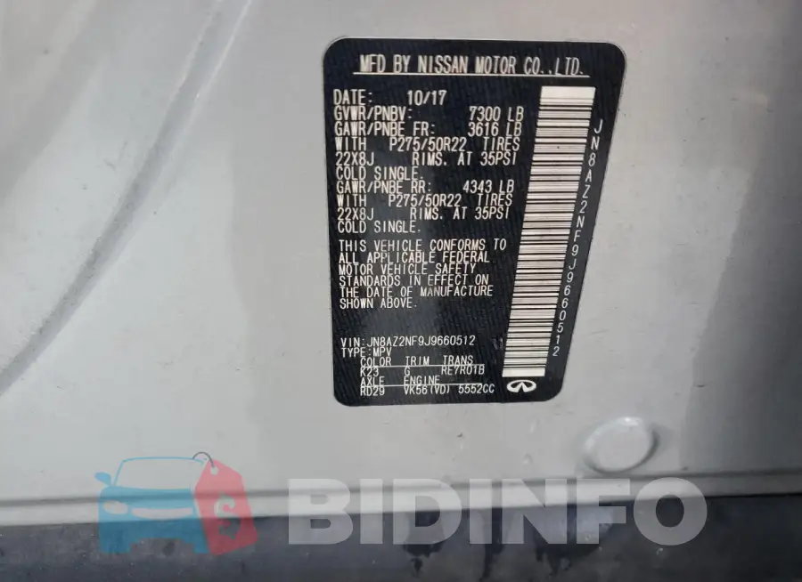 JN8AZ2NF9J9660512 Photo# 14