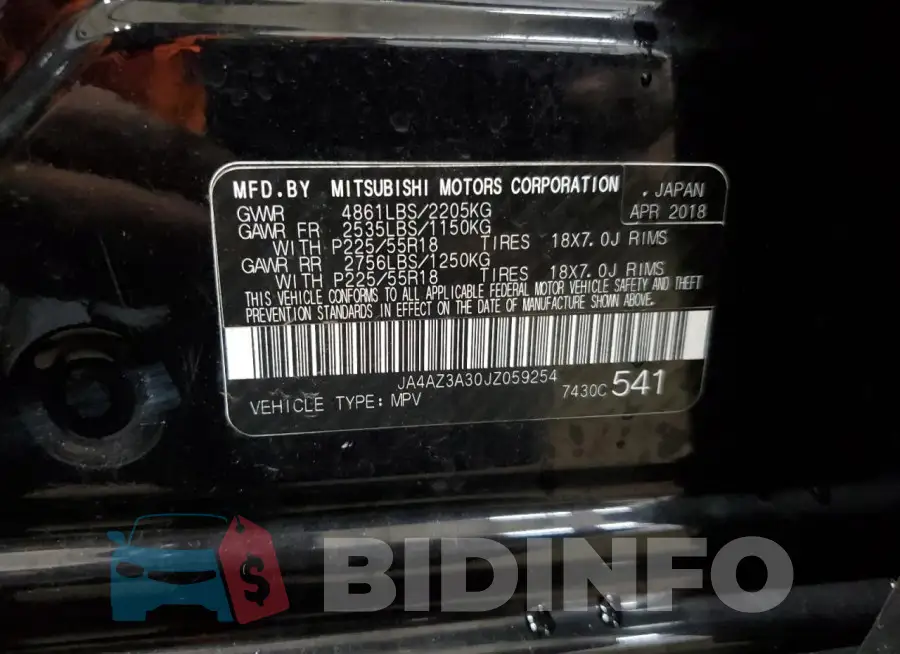 JA4AZ3A30JZ059254 Photo# 13