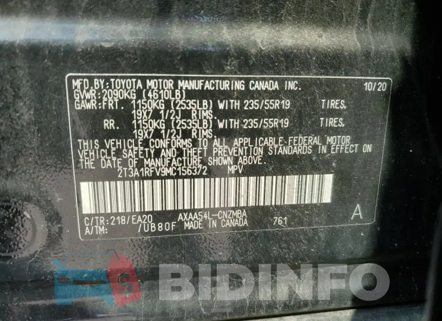 2T3A1RFV9MC156372 Photo# 13