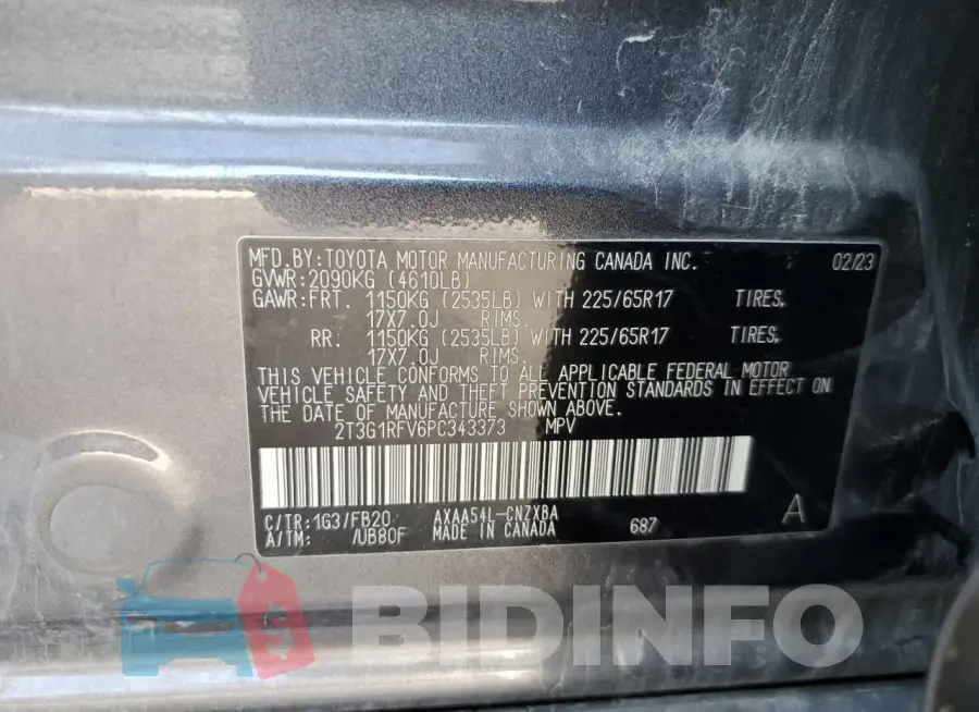 2T3G1RFV6PC343373 Photo# 13