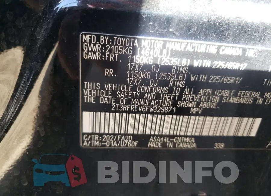 2T3RFREV6FW329871 Photo# 13