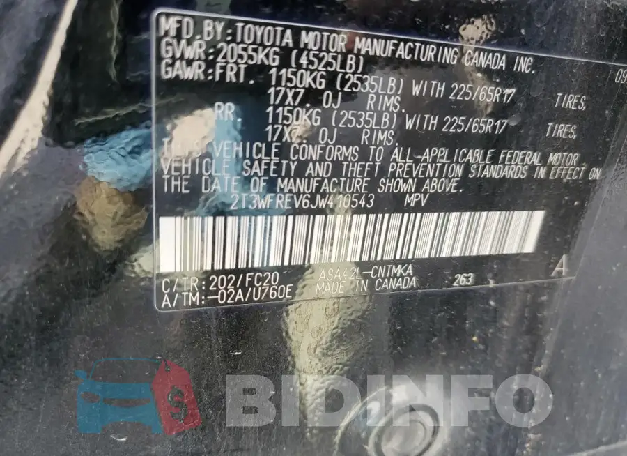 2T3WFREV6JW410543 Photo# 13