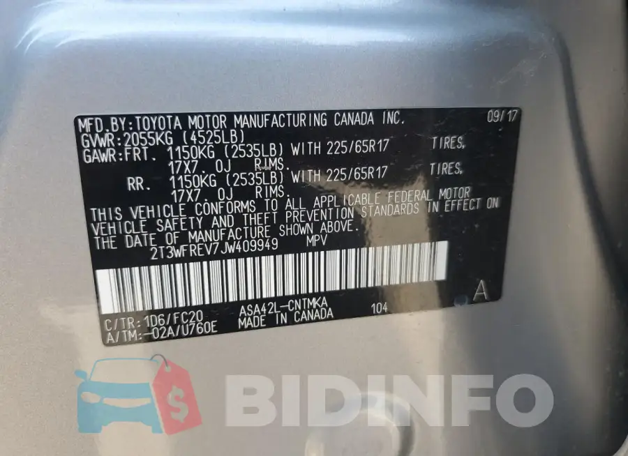 2T3WFREV7JW409949 Photo# 13