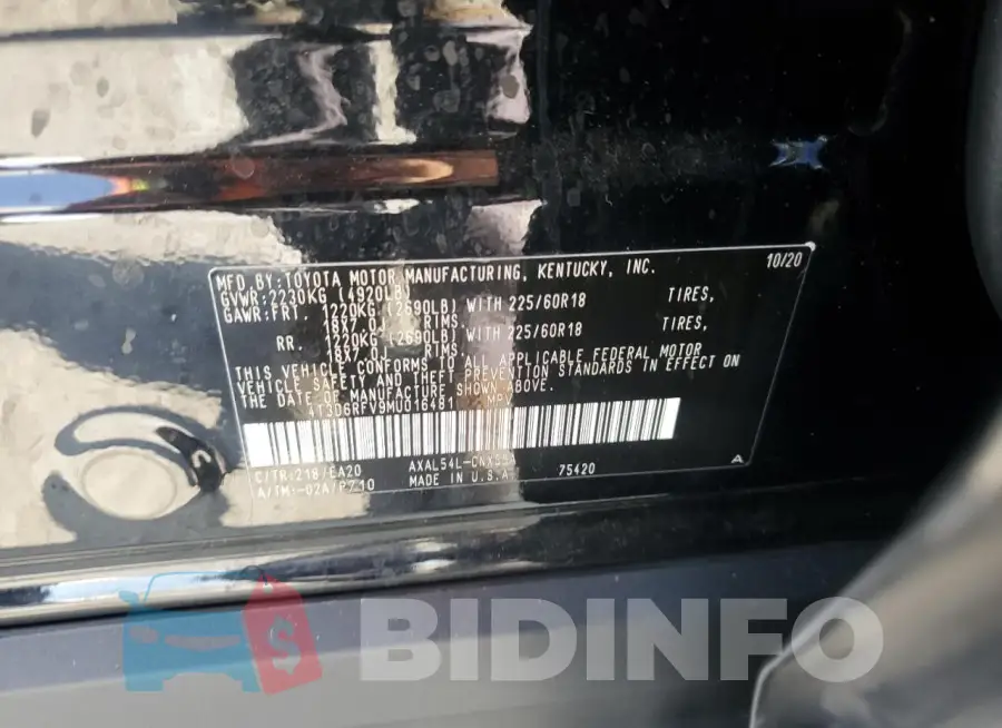4T3D6RFV9MU016481 Photo# 13
