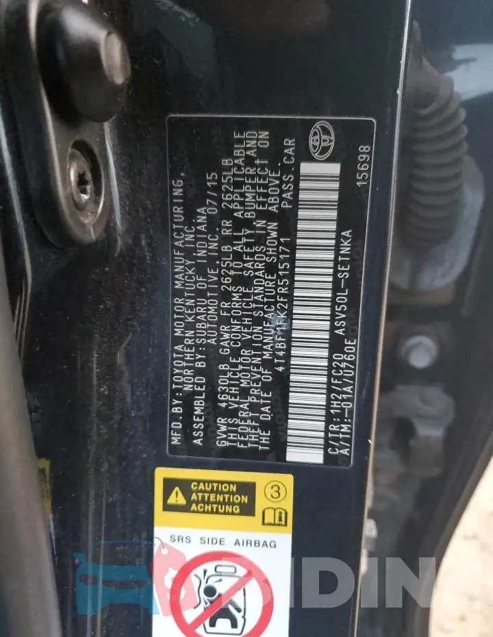4T4BF1FK2FR515171 Photo# 12