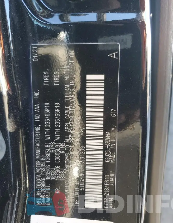 5TDGZRBH7MS531209 Photo# 13