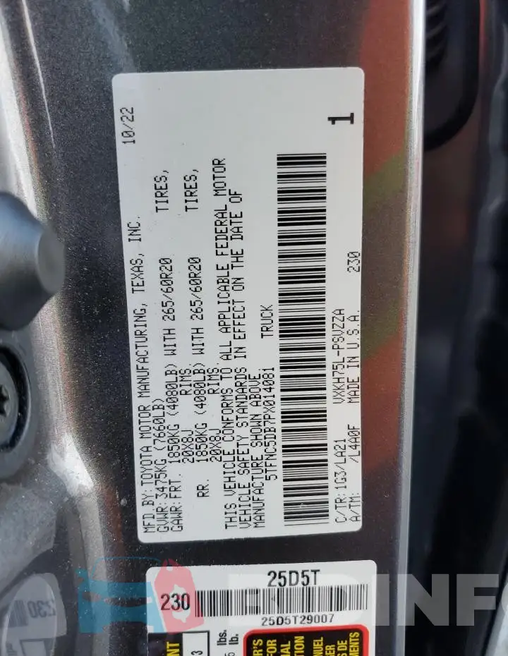 5TFNC5DB7PX014081 Photo# 12