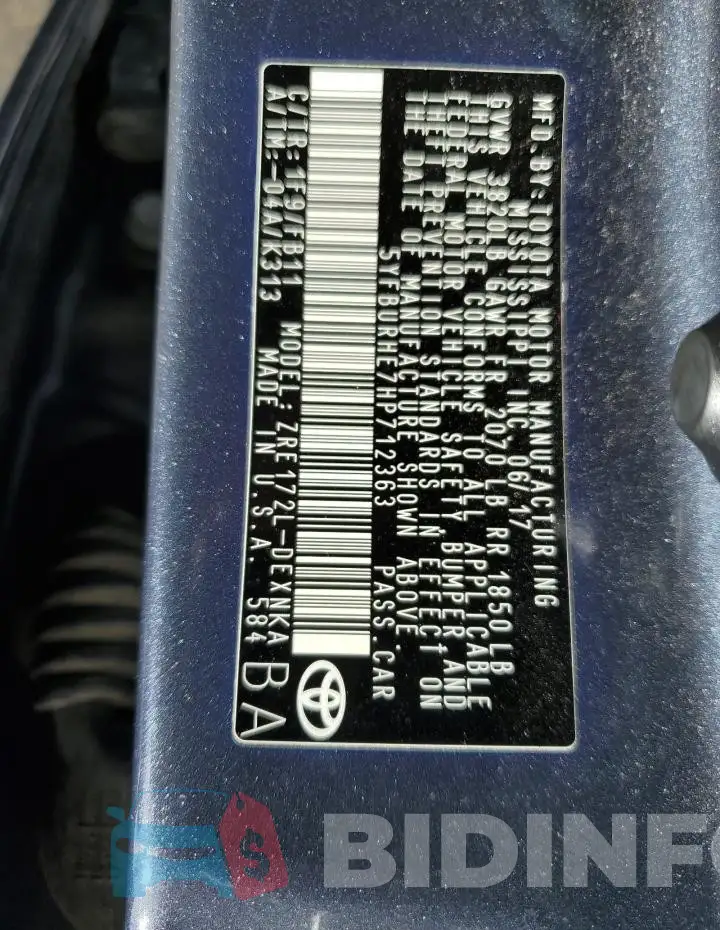 5YFBURHE7HP712363 Photo# 12