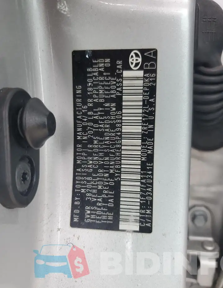 5YFBURHE8GP498806 Photo# 12