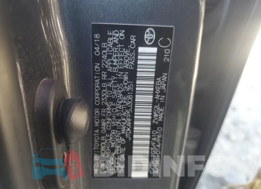 JTDKARFP5J3081351 Photo# 12